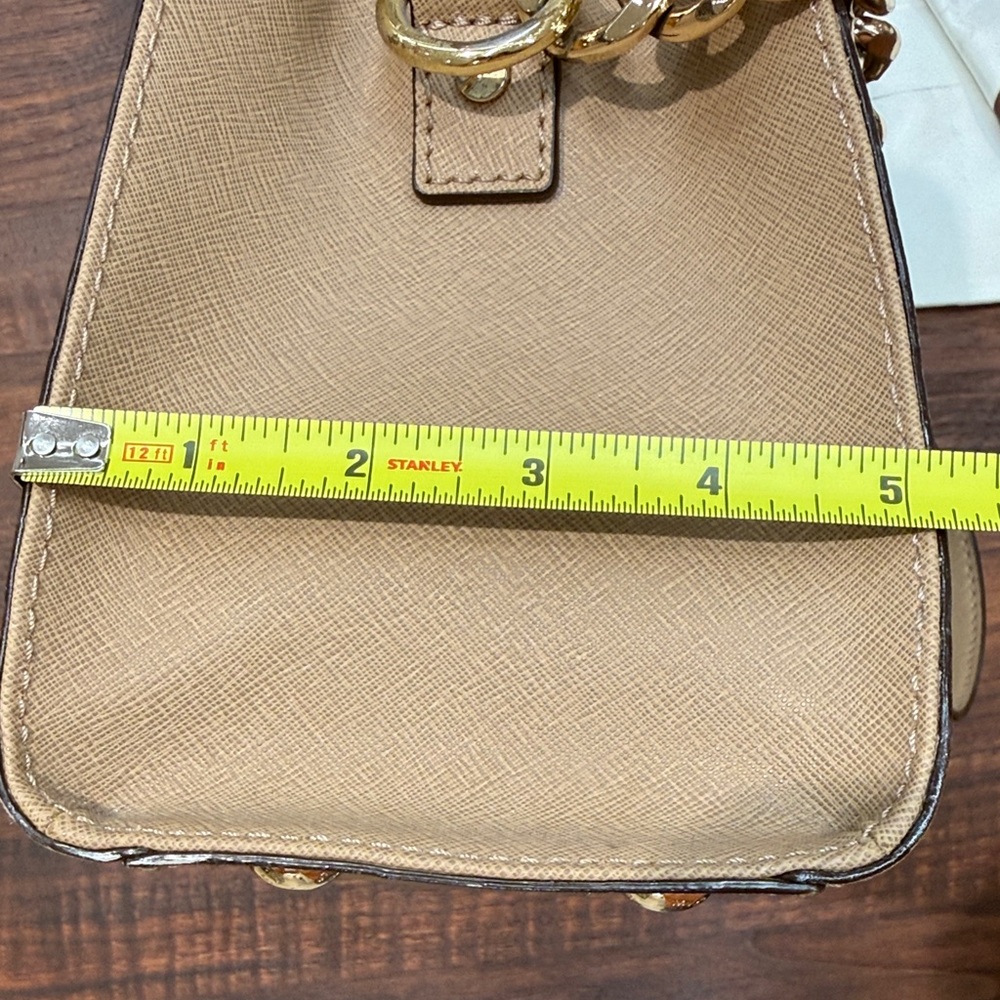 Michael Kors Saffiano Leather Satchel in Taupe - Picture 14 of 14